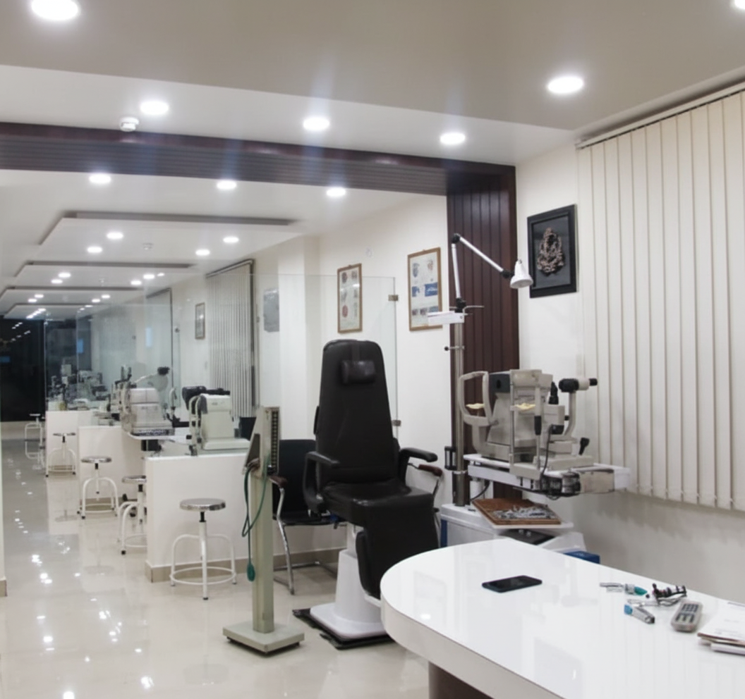 Modern eye testing area with equipment